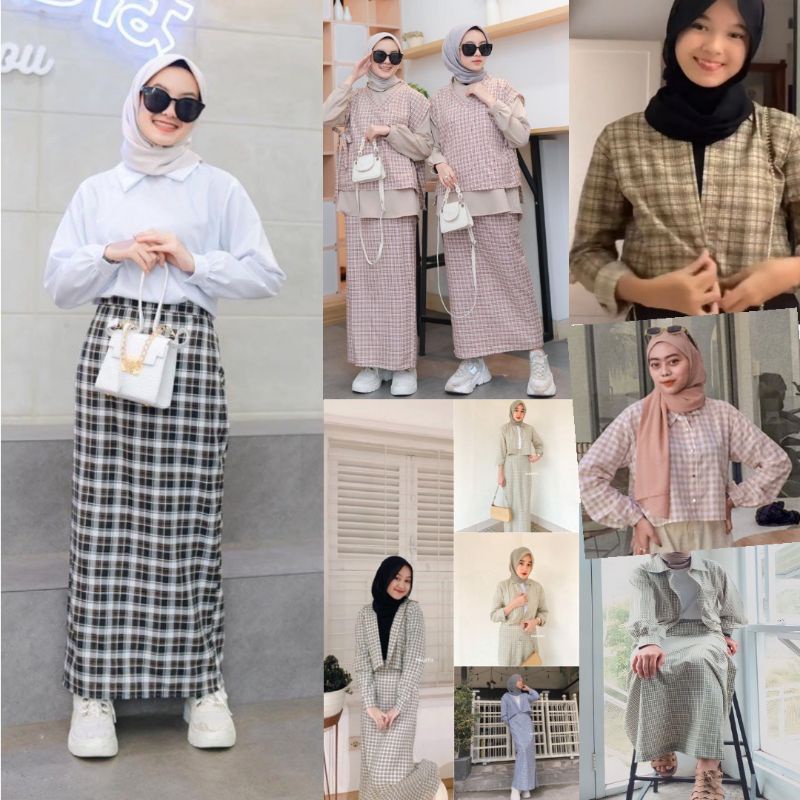 Jual Egafashion Pencil Skirt Tartan Rok Span Kotak Kotak Panjang