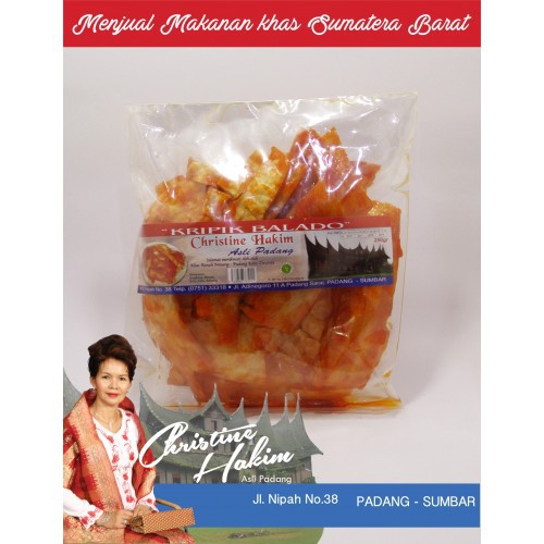 Jual Keripik Krupuk Singkong Balado Christine Hakim Asli Padang