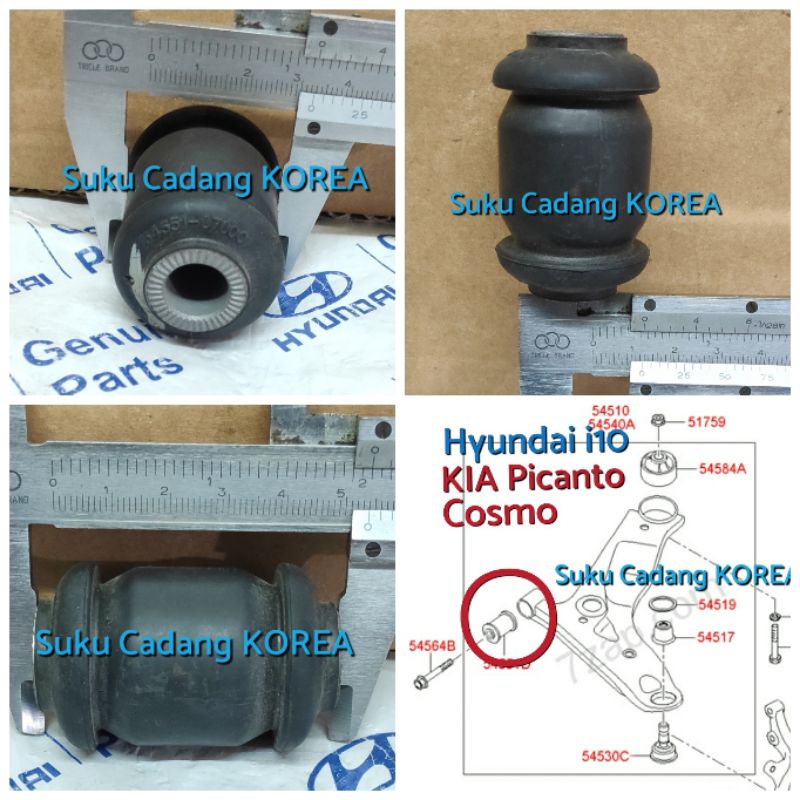 Jual Bushing Arm Bush Sayap Karet Lower Arm Kecil Depan Kia Picanto