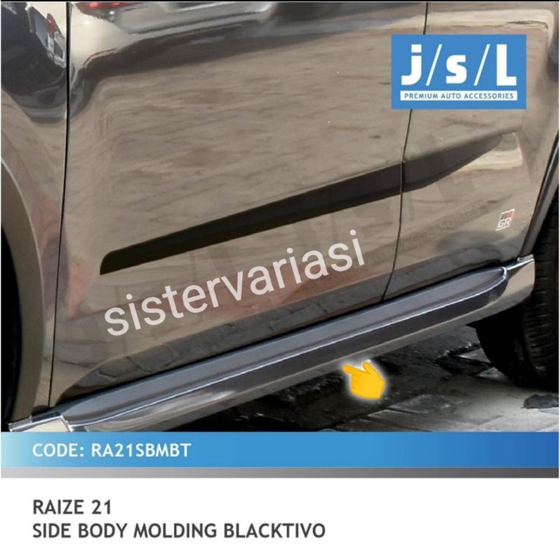 Jual Lis Body Side Body Molding Hitam Doff Blacktivo Raize Rocky Jsl