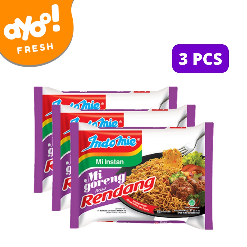 Jual Indomie Mie Goreng Rasa Rendang 3 Pcs Pack Shopee Indonesia