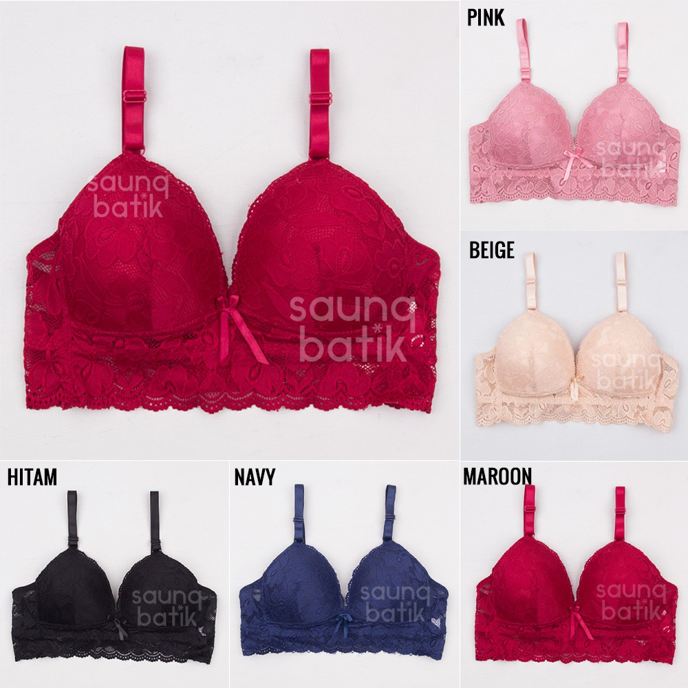 Jual BH VAYA 488 Size 38 44 BRA Tanpa Kawat Cup Renda Brukat Pakaian