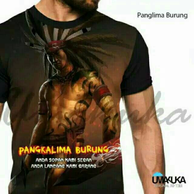 Jual Kaos Umakuka 3d Fullprint Panglima Burung Adat Suku Dayak Borneo