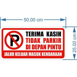 Jual PLANG RAMBU TERIMA KASIH TIDAK PARKIR DI DEPAN PINTU Plat