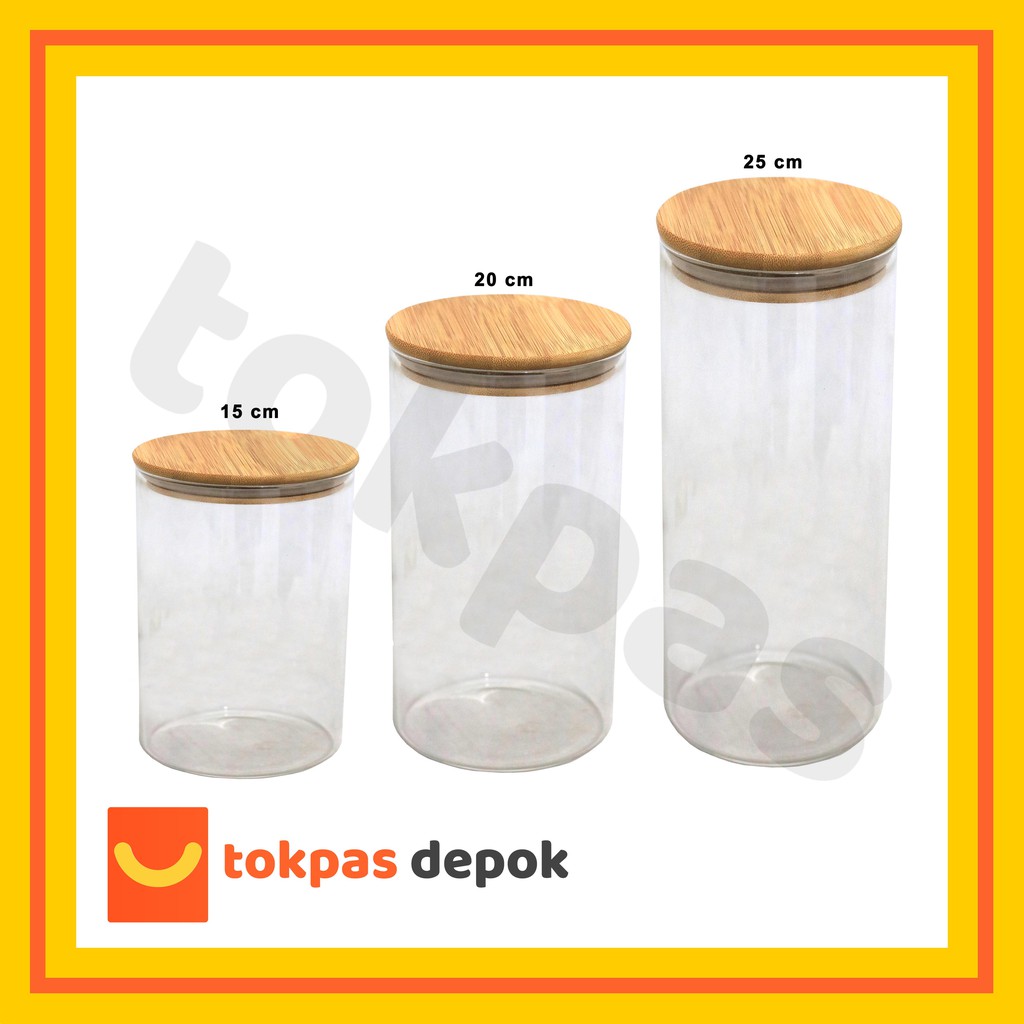 Toples Kaca Bulat Polos Tutup Kayu Kedap Udara My Home Shopee Indonesia