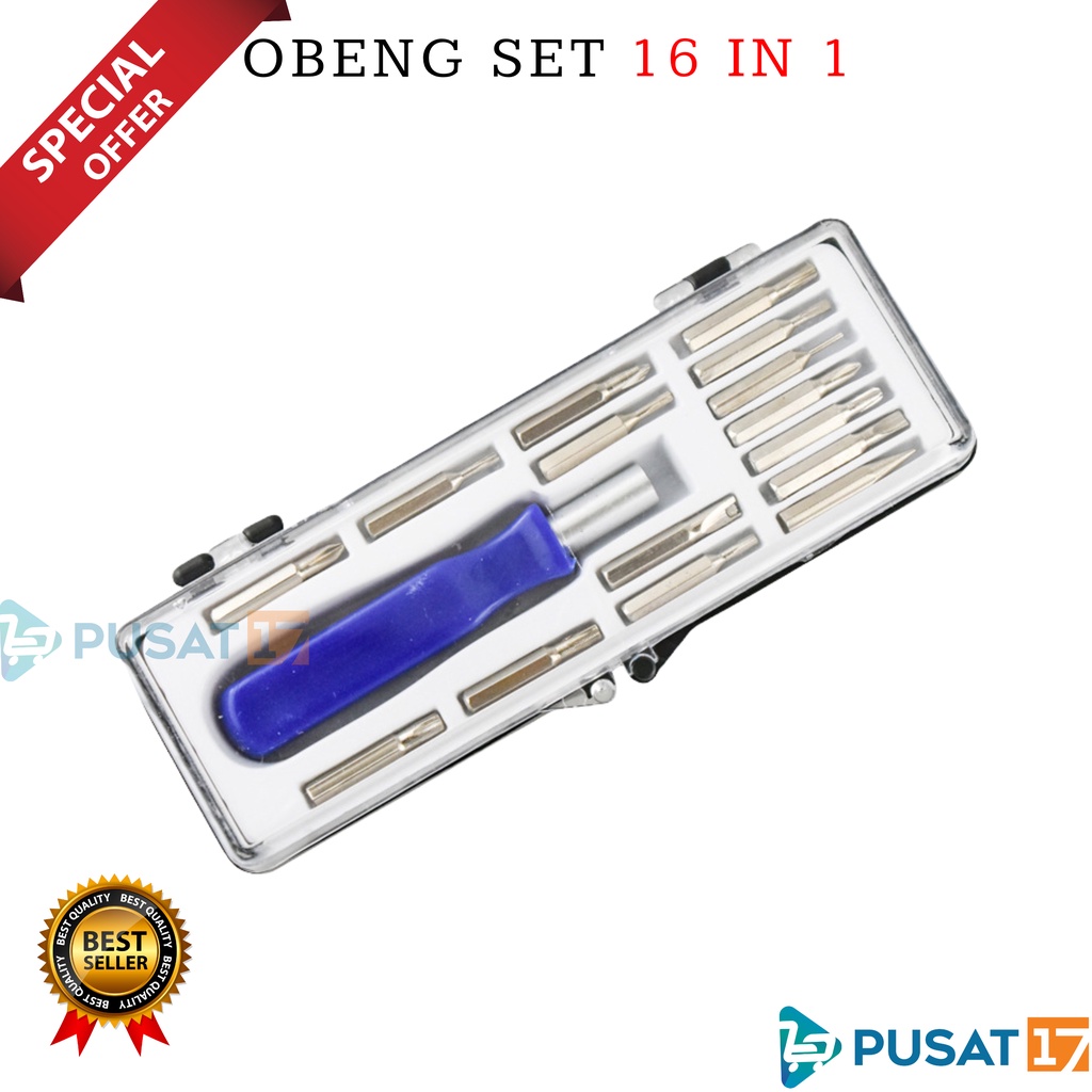 Jual PUSAT17 OBENG SET 16IN1 MULTIFUNGSI OBENG SET SERBAGUNA OBENG