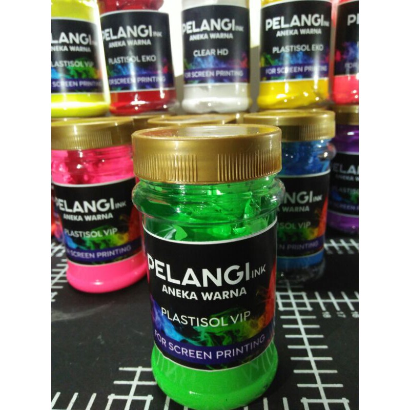 Jual Fluo Green 200 Gram Cat Tinta Sablon Plastisol Flo Hijau Cocok Utk