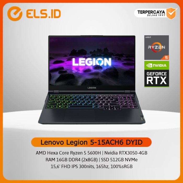 Jual Laptop Gaming Lenovo Legion Ach Dyid Ryzen H Gb Ssd