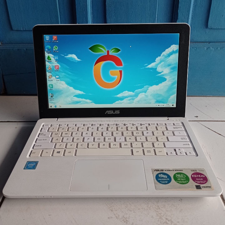 Asus E202S White Putih SSD 120GB Windows 10 Slim Tipis Netbook Notebook