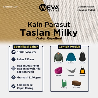 Jual Bahan Kain Taslan Milky Tekstil Anti Air Waterproof Kain Jaket