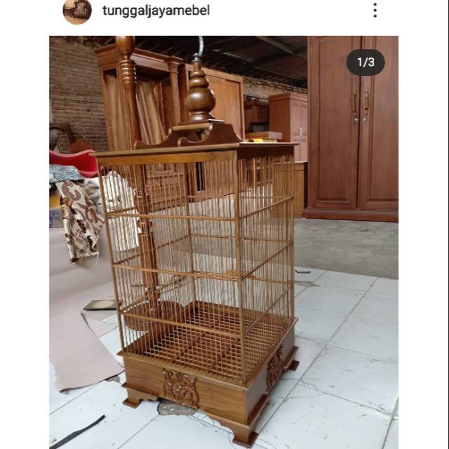 Jual Kandang Burung Kayu Jati Sangkar Burung Shopee Indonesia