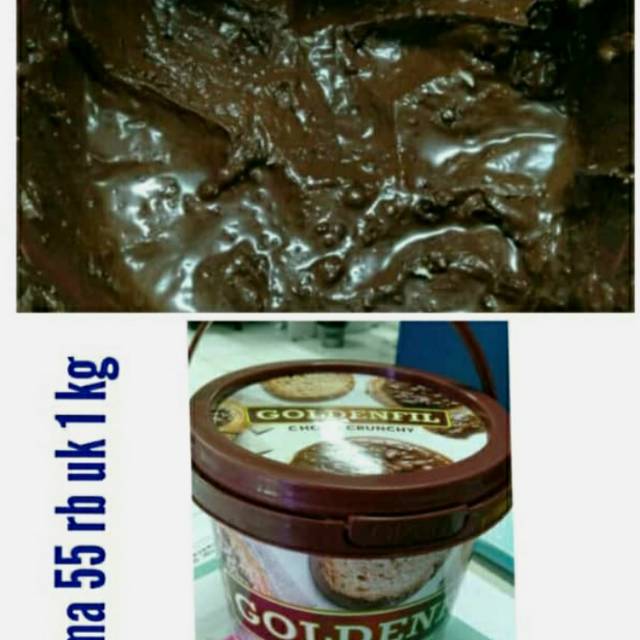 Jual Goldenfil Chocolate Selai Coklat Crunchy Cream Crispy Seperti