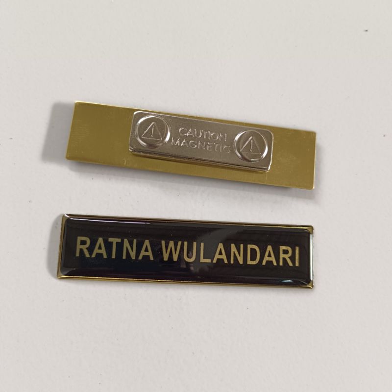 Jual Name Tag Papan Nama Dada Gold Silver Peniti Magnet Paku Shopee