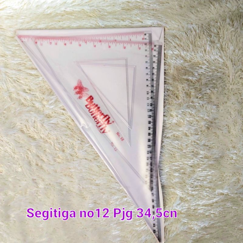 Jual Penggaris Segitiga Butterfly No12 Pjg 34 5cm Shopee Indonesia