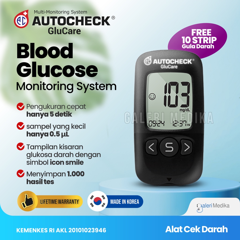 Jual Autocheck Glucare Alat Test Gula Darah Strip Shopee Indonesia