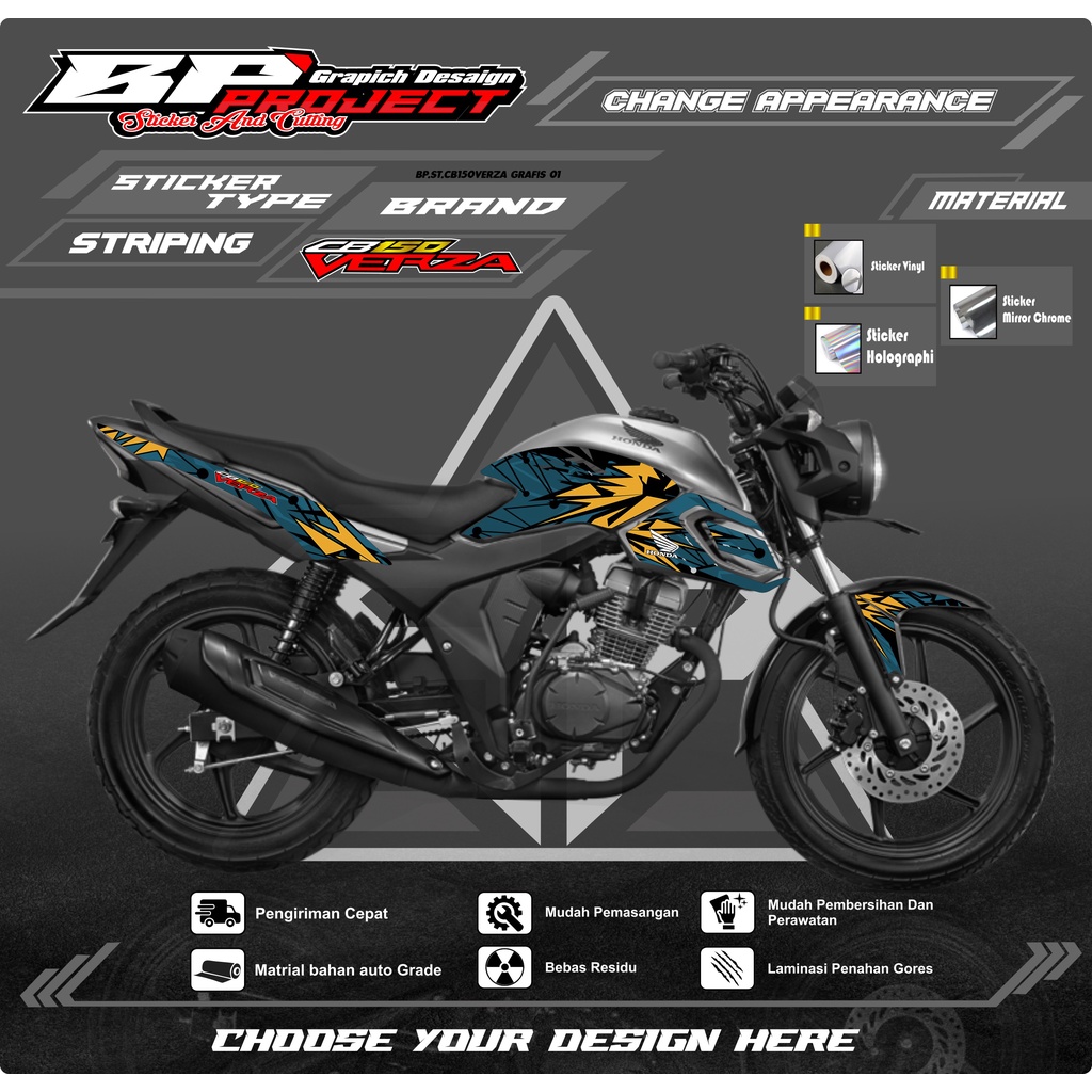 Jual Cb Verza Sticker Striping Cb Verza Stiker Motor Honda Cb Verza