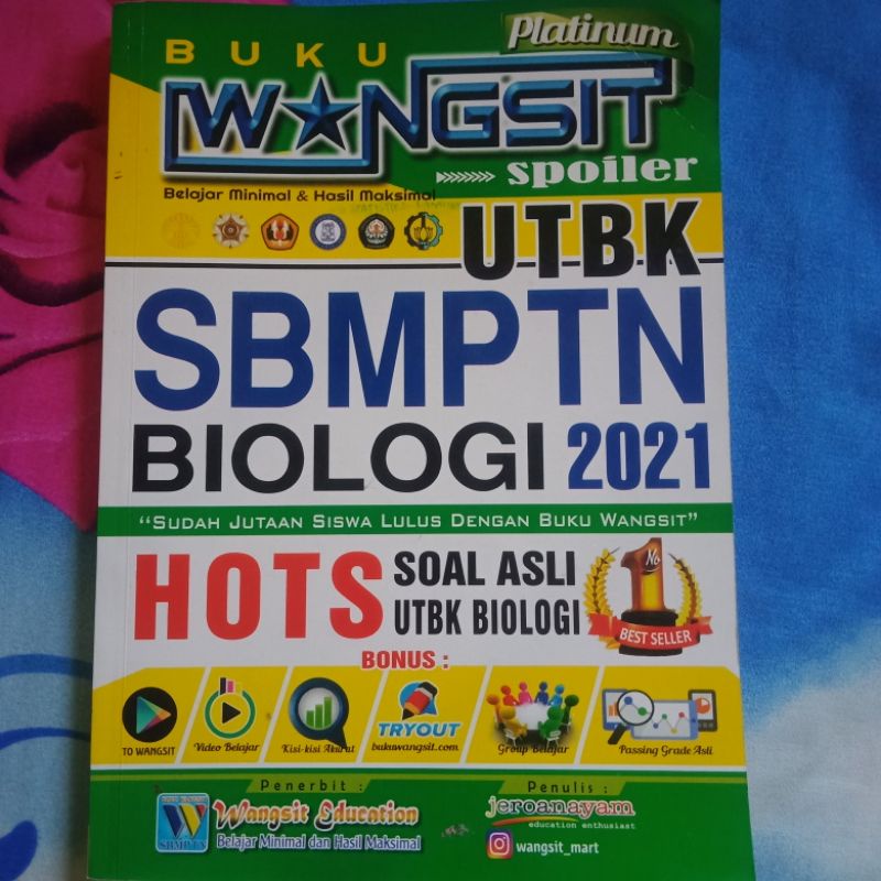 Jual BUKU WANGSIT PLATINUM SPOILER UTBK SBMPTN BIOLOGI 2021 JEROAN