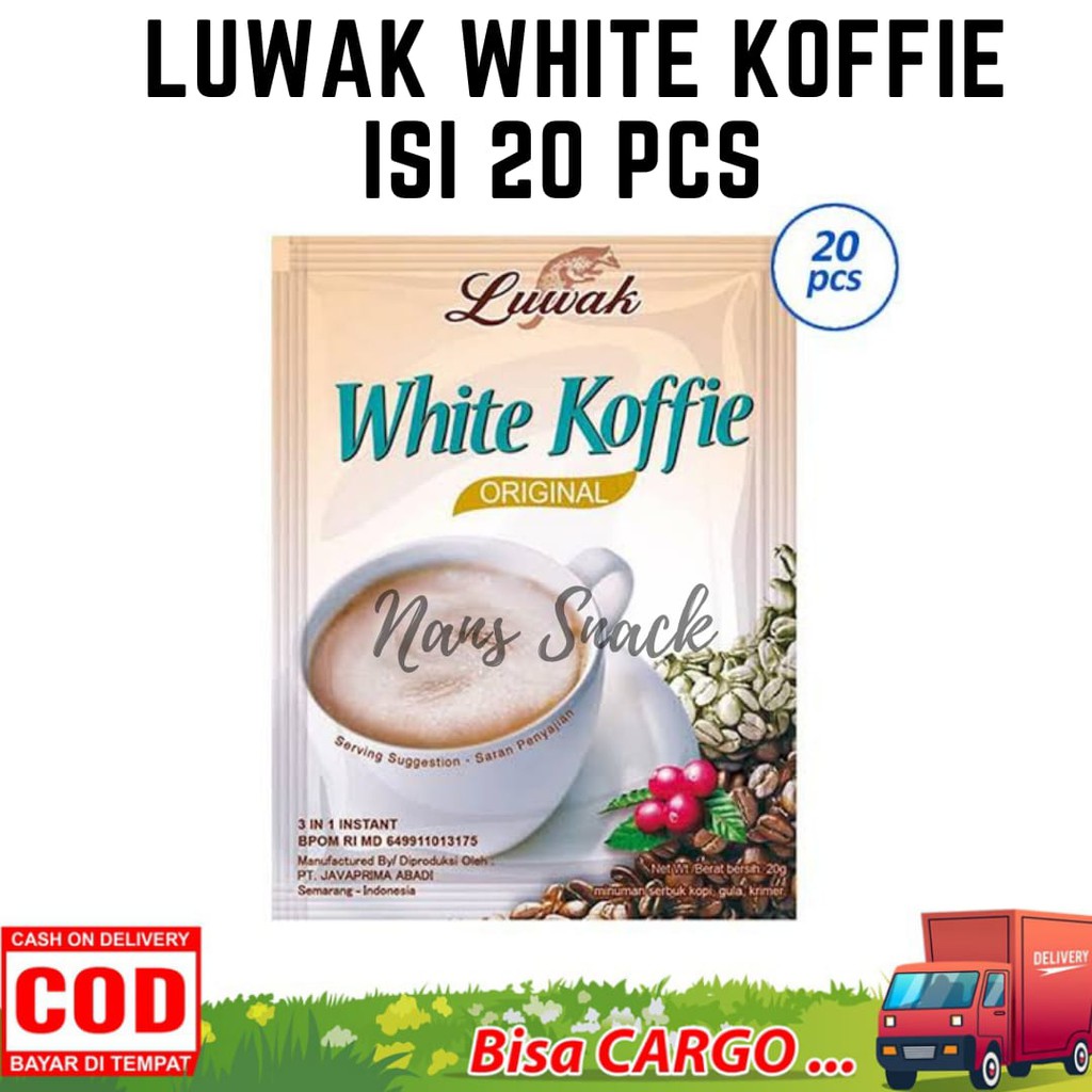 Jual Luwak White Coffee Kopi Instant 20 Sachet Luwak Kopi Susu Isi 20