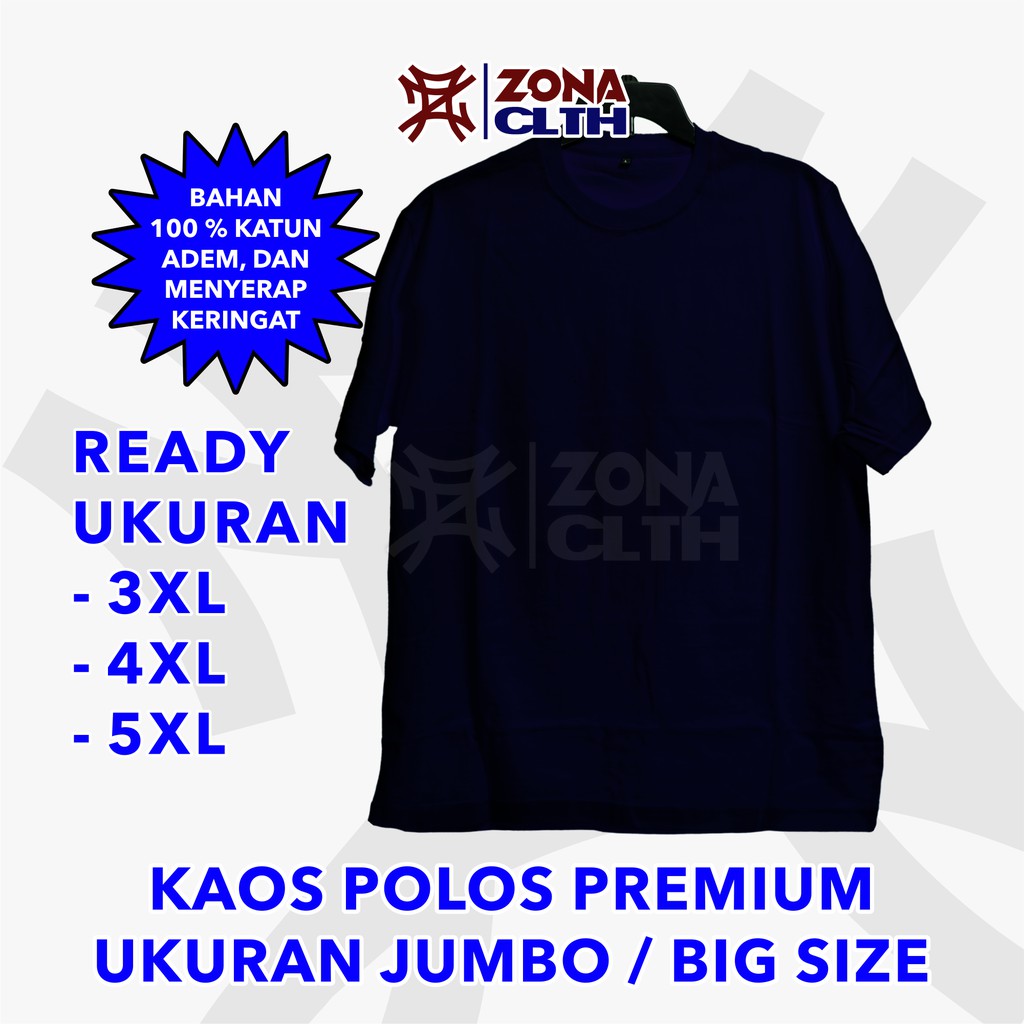 Jual Kaos Polos Jumbo Big Size Warna Biru Dongker Kaos Polos Big Size