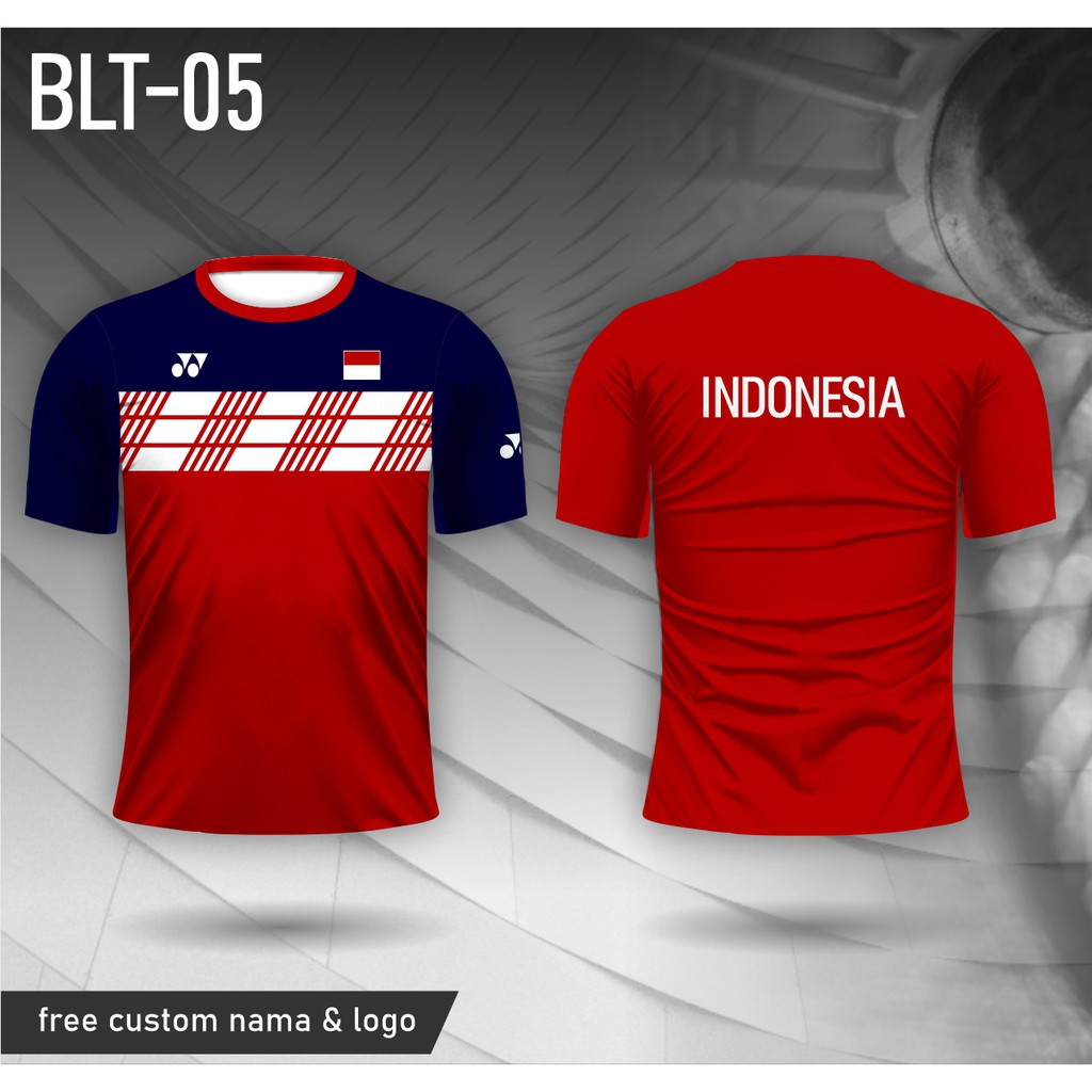 Jual Jersey Badminton Kaos Baju Bulu Tangkis Timnas Indonesia Shopee