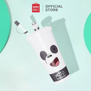 Jual Miniso Botol Minum Sedotan Plastik We Bare Bear Tumbler Botol