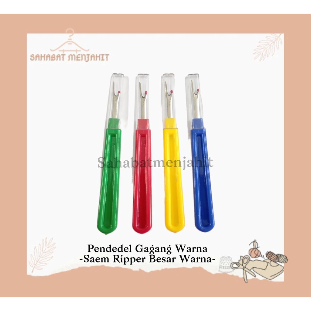 Jual PENDEDEL BESAR WARNA Tetelan Sontekan Seam Ripper Shopee