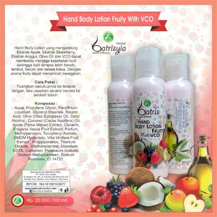 Jual Batrisyia Hand Body Lotion Fruity Kemasan Mini Ml Shopee