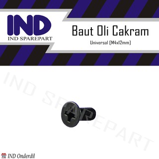 Baut/Baud Tutup Oli Cakram/Minyak Rem M4x12/Universal Motor Honda/Yamaha/Suzuki Vario/Beat/Grand/Mio