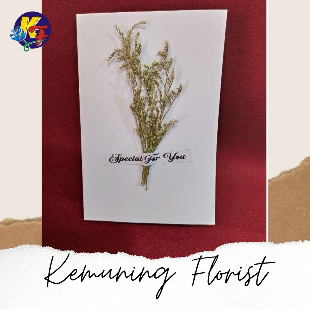 Jual Dried Flower Greeting Card Kartu Ucapan Bunga Kering Greeting