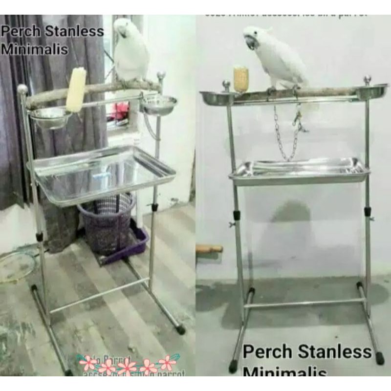 Jual Tengkrengan Tangkringan Stainless Minimalis Burung Parrot Nuri