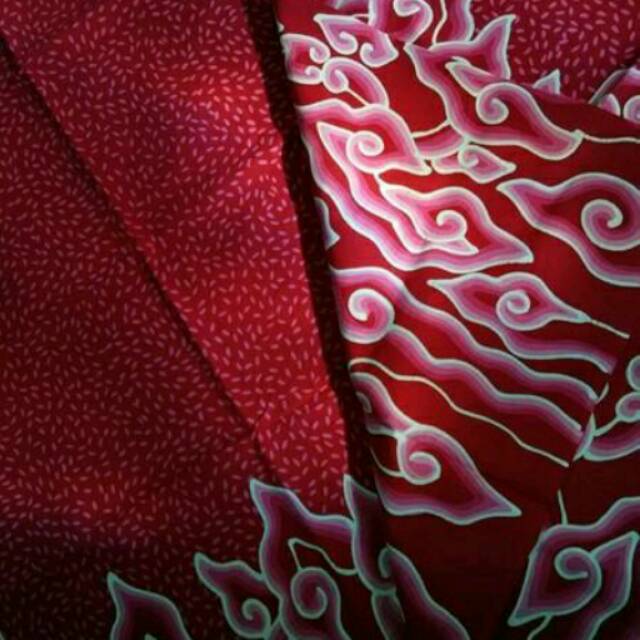 Jual Kain Batik Katun Tulis Mega Mendung Beras Tumpah Merah Shopee