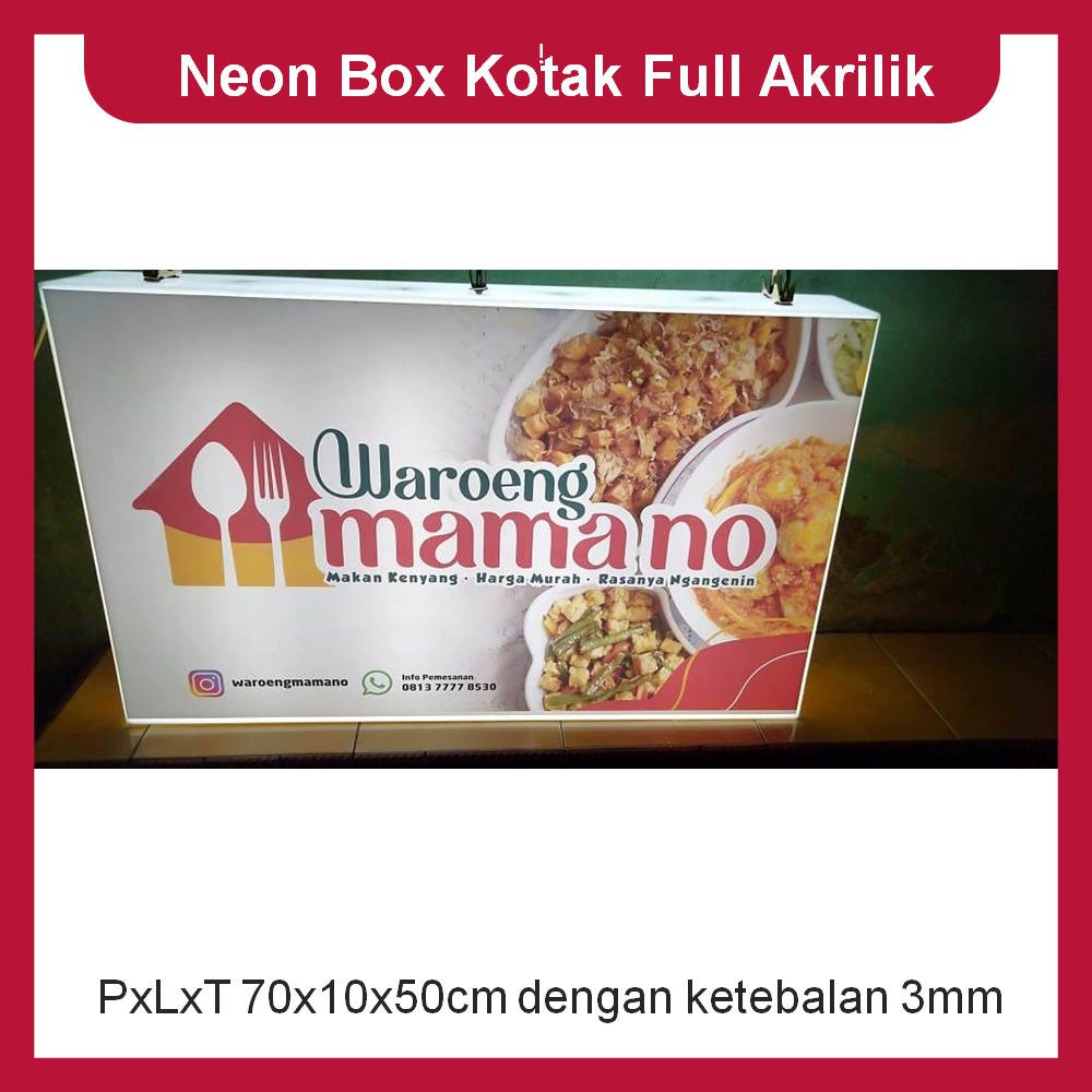 Jual Neon Box Custom Kotak PxT 70x50cm Shopee Indonesia