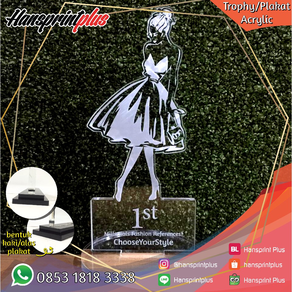 Jual Custom Plakat Trophy Standee Acrylic Grafir Shopee Indonesia