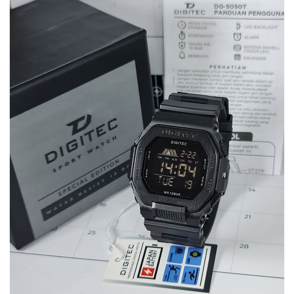 Jual JAM TANGAN DIGITEC SERIES DG 5050T MODEL SIMPLE UKURAN SEDANG