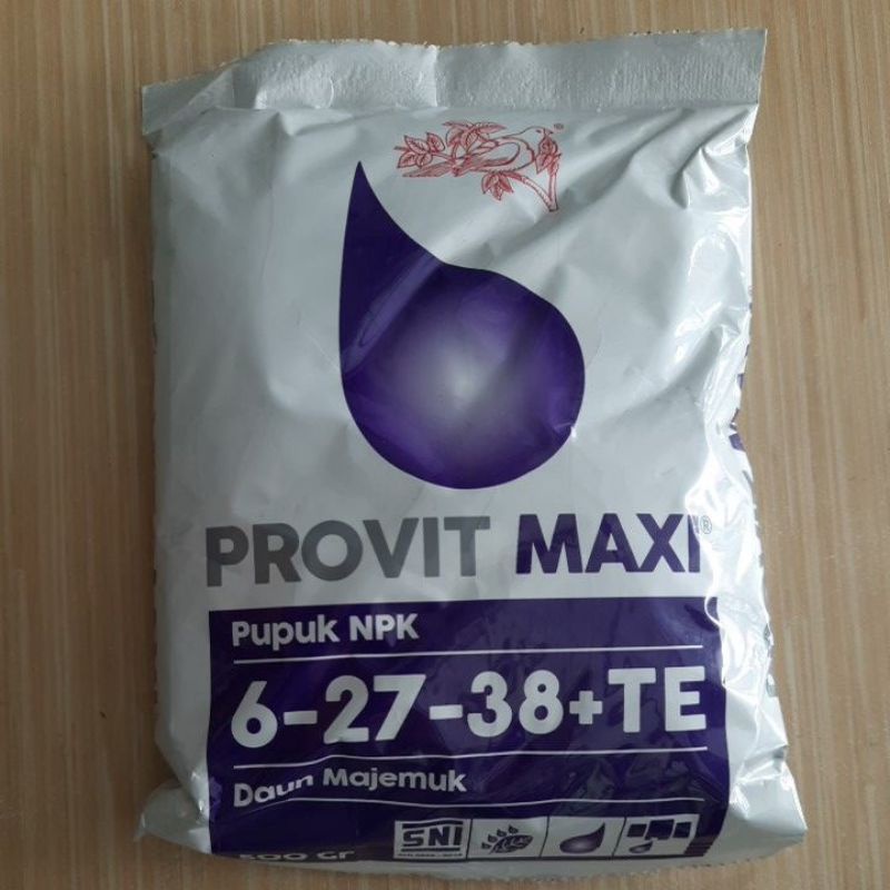 Jual Pupuk Meroke NPK PROVIT MAXI 6 27 38 TE Daun Majemuk 500 Gram