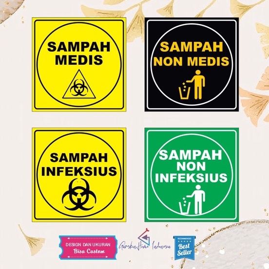 Jual STIKER SAMPAH MEDIS NON MEDIS INFEKSIUS NON INFEKSIUS Shopee