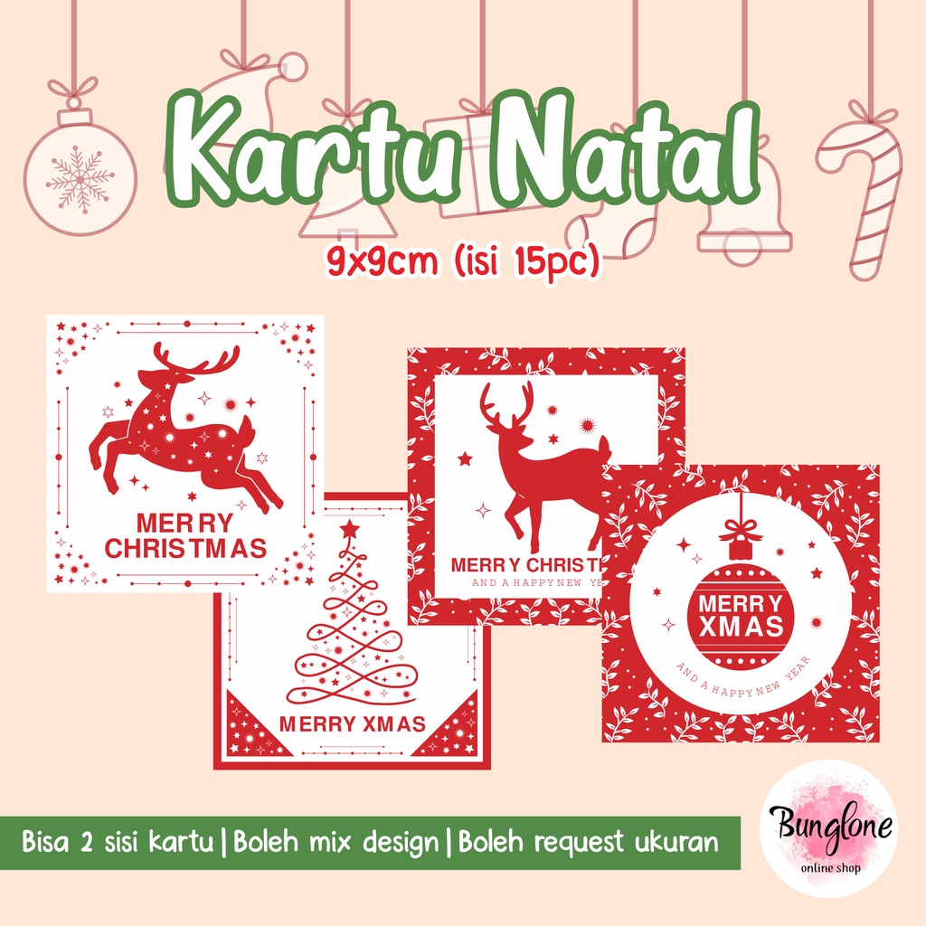 Jual Kartu Ucapan Natal Greetings Card Natal Christmas Paket Murah