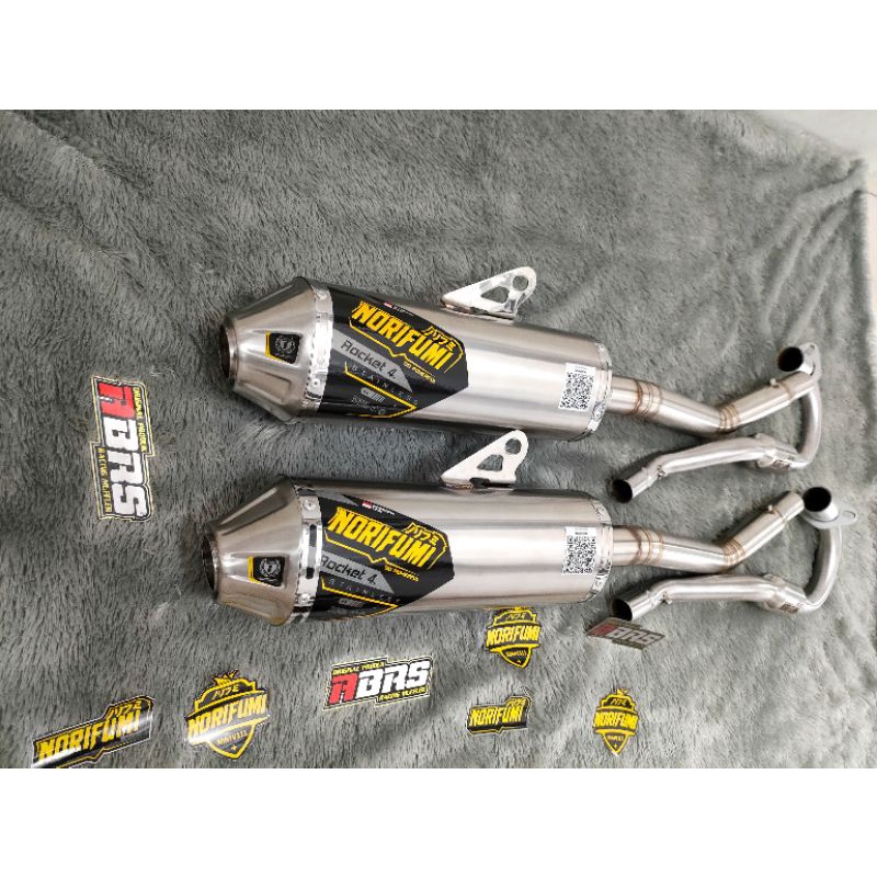 Jual KNALPOT NORIFUMI ROCKET 4 STAINLESS PNP KLX 150 CRF 150L D TRACKER