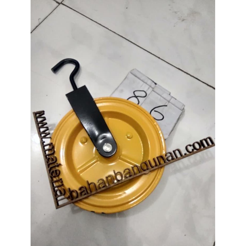 Jual Kerekan Timba Kuning Besi Katrol Sumur Roda Penarik Air Pulley