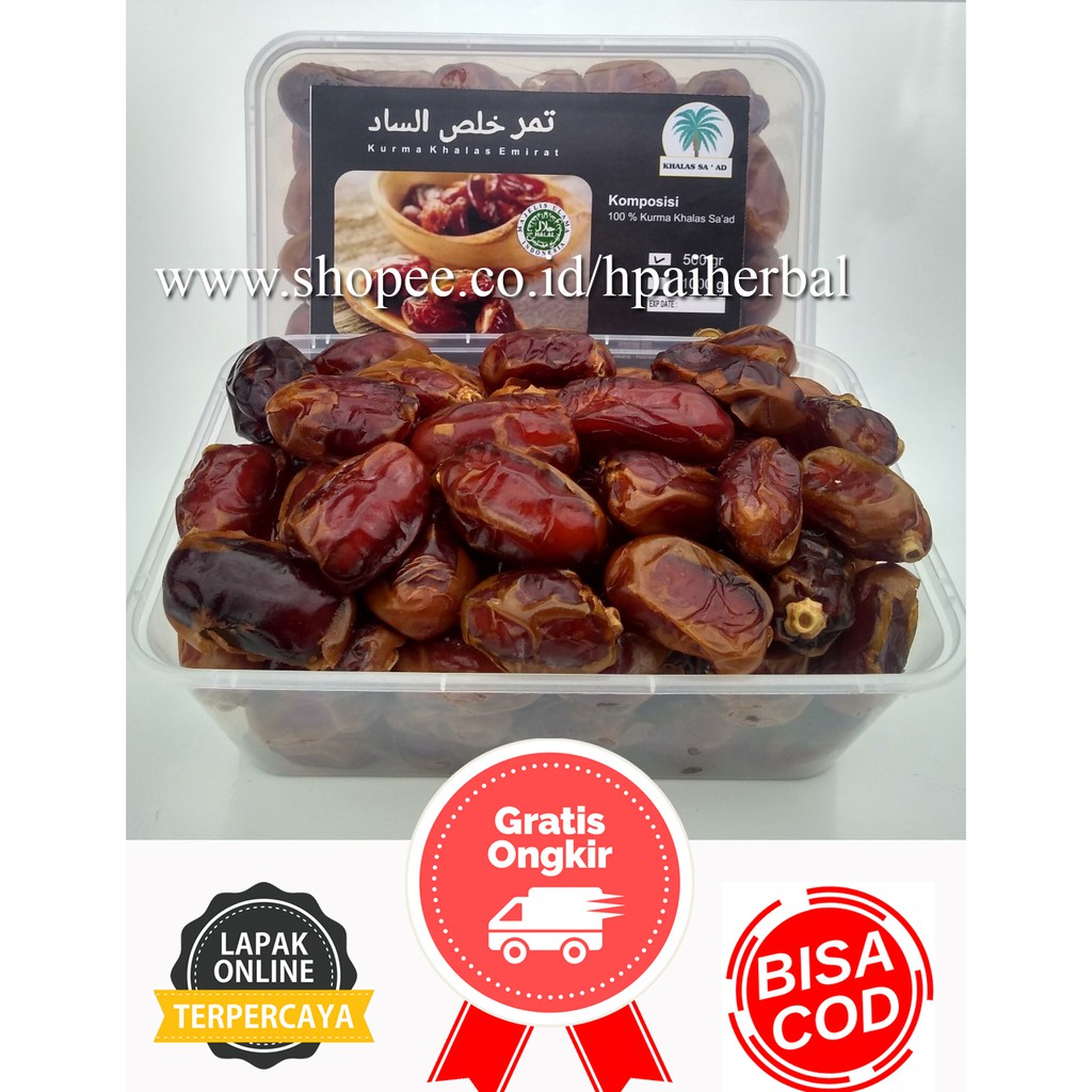 Jual Kurma Khalas Saad 500gr 100 Asli Emirat Arab Shopee Indonesia