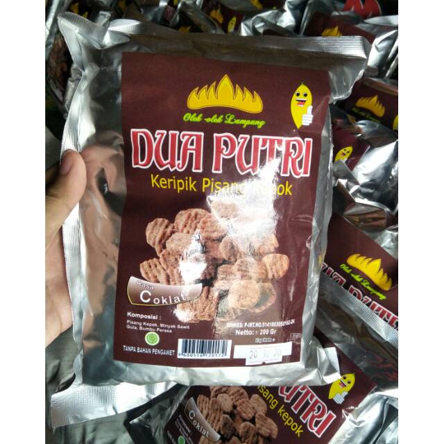 Jual Keripik Pisang DUA PUTRI Rasa Coklat Makanan Khas Lampung