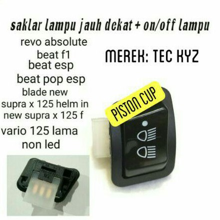 Jual Saklar Lampu Tombol Dim 3 Titik Vario Tec Revo Beat F1 Blade New