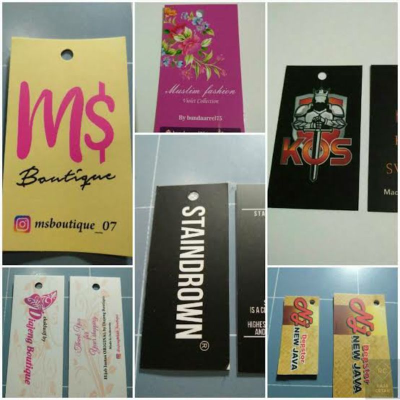 Jual Hang Tag Label Baju Kertas Cetak Hang Tag Label Brand Kaos FREE