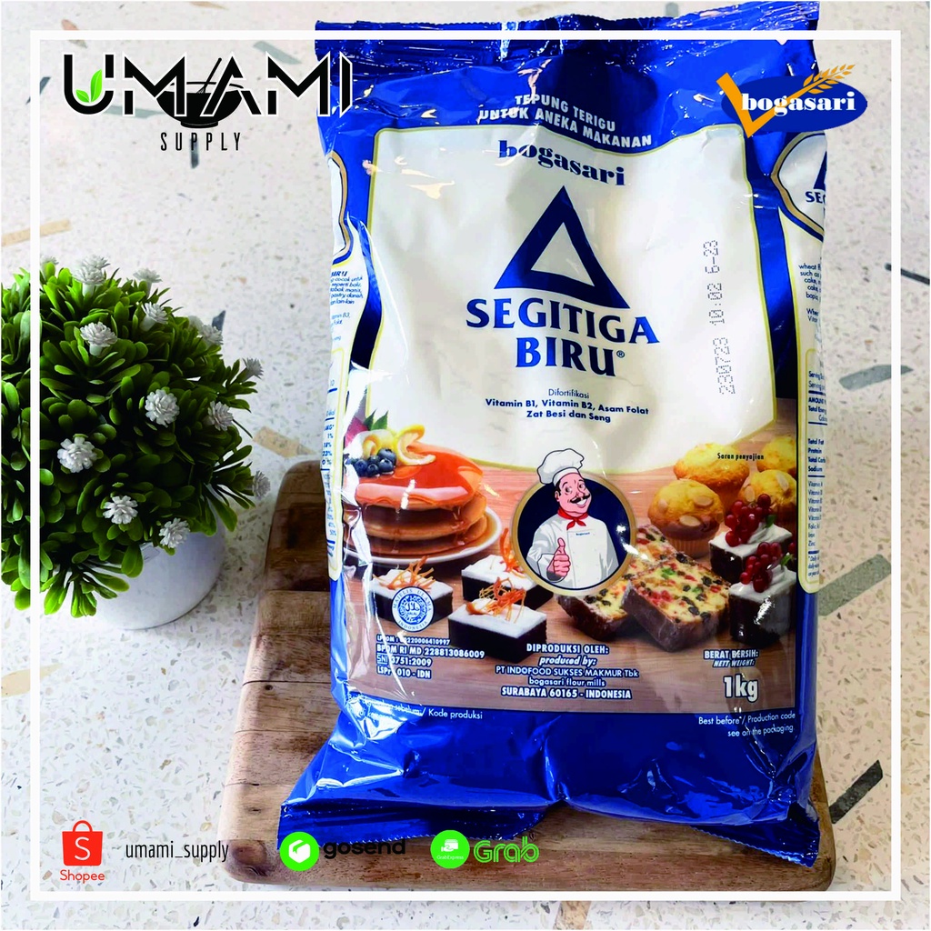 Jual Bogasari Tepung Terigu Segitiga Biru 1kg Shopee Indonesia