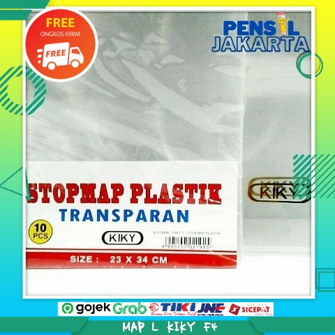 Jual KIKY Map L Stopmap Plastik Transparan Putih Bening Ukuran Folio F4