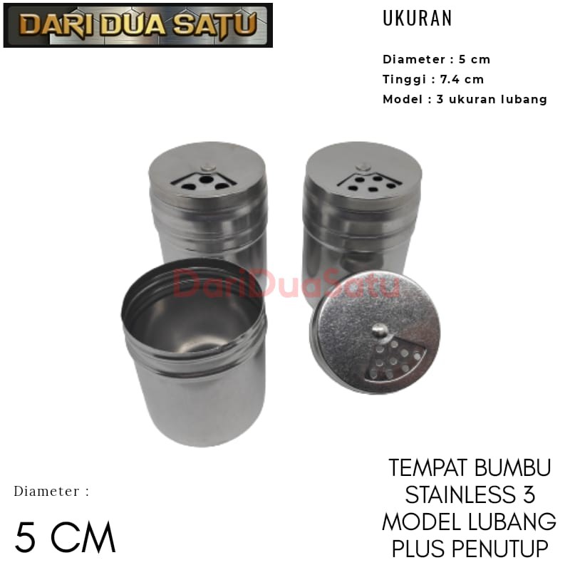 Jual Salt Pepper Shaker Stainless Tempat Bumbu Garam Lada Merica