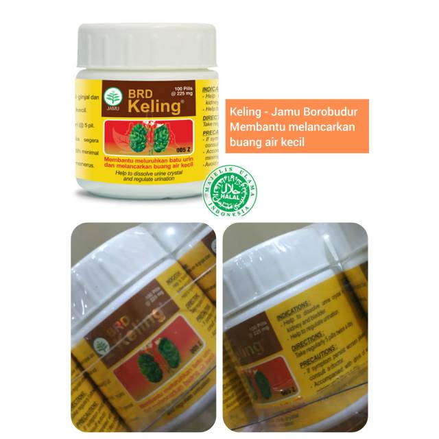 Jual BRD KELING Botol 100 PIL Obat Kencing Batu Jamu Borobudur