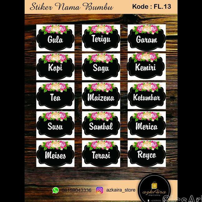 Jual ANTM STIKER LABEL NAMA BUMBU DAPUR FL 11 FL 15 CCIM Shopee