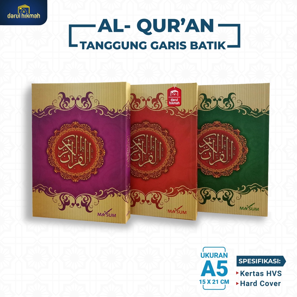 Jual AL QURAN TANGGUNG GARIS HVS BATIK MA SUM PRESS QURAN WAKAF