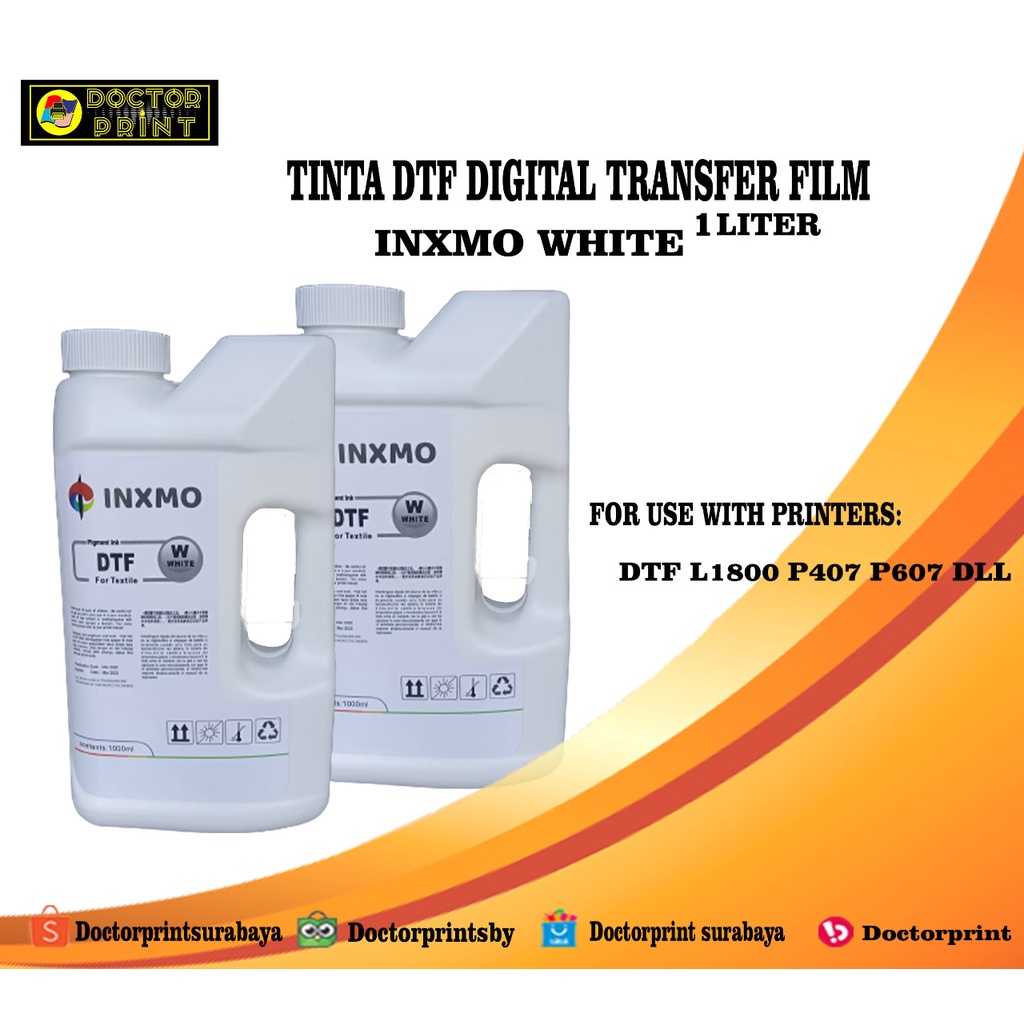 Jual Tinta Dtf Digital Transfer Film Inxmo Kemasan Liter White